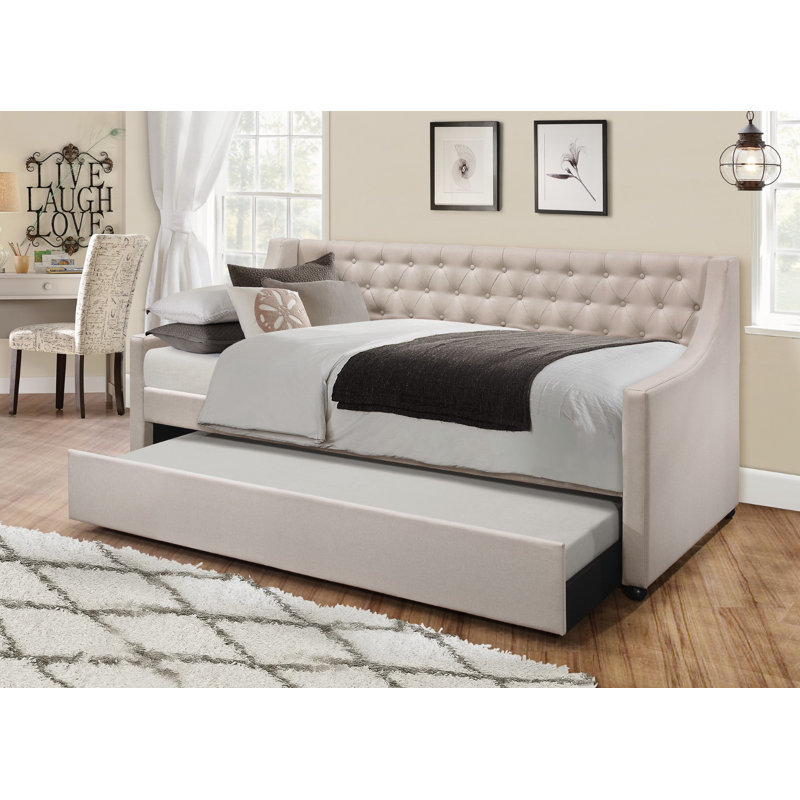 Charlton Home Jabari Upholstered Twin Daybed with Trundle & Reviews